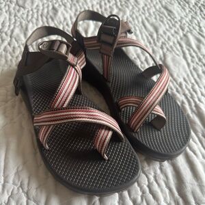 Chaco Women's Sandals - Brown and Red Stripes